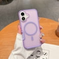 thumbnail image 5 of Allytechgroup Magnetic Translucent Back Case Cover for Apple iPhone 16 Plus, Rugged Bumper Heavy Duty Shockproof Anti-Scratch Protective Stylish Phone Case for Women Men, Purple, 5 of 9