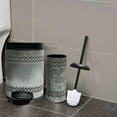 thumbnail image 4 of nu steel Laser Cut Galvanised Steel Step Garbage Trash Can & Toilet Brush Holder with Lid: 5 liter/1.32 gal for the Kitchen, Bathroom, Bedroom, Patio, RV STP-TBH-10-GL, 4 of 7