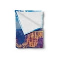 thumbnail image 2 of Canyon Soft Flannel Fleece Throw Blanket, Aerial View of Epic Grand Canyon Activity of River Stream over Rock Plateau Print, Cozy Plush for Indoor and Outdoor Use, 60" x 80", Blue Tan, by Ambesonne, 2 of 5