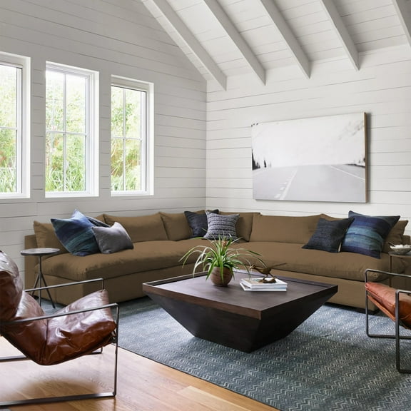 36 Inch Square Shape Acacia Wood Coffee Table with Trapezoid Base Brown - Saltoro Sherpi