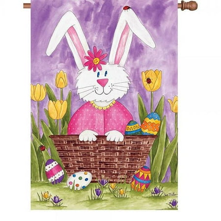 28 In. Flag - Bunny And Tulips