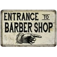 thumbnail image 1 of Entrance to Barber Shop Vintage Look Chic 12 x 18 Matte Finish Metal 112180020161, 1 of 1