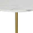 thumbnail image 3 of Simpli Home Wagner 18 inch Wide Metal Round Marble & Wood Side Table in White/Natural, 3 of 8