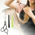thumbnail image 2 of Unique Bargains 1 Set Portable Flat Shear Hair Cutting Scissors for Hair Styling Silver Tone Black, 2 of 7