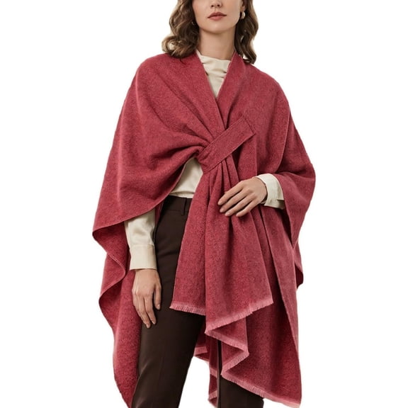 Kukuzhu Shawl Wraps for Women ponchos Ruana Cape Open Front Duster Cardigan Sweaters for Fall Winter