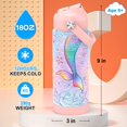 thumbnail image 2 of Ntswasd Botella De Agua Para Niñas Con Pajita, Vasos Aislados Para Niños De 18 Oz Con Acero Inoxidable A Prueba De Fugas Para Deportes Escolares Y Viajes (Sirena), 2 of 5