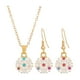 thumbnail image 2 of Collar y pendientes,Conjunto de collar y pendientes navideños para mujer,Conjunto de joyas navideñas con colgante de cadena larga,pendientes colgantes Pendientes colgantes Adornos,Cadenas de, 2 of 8