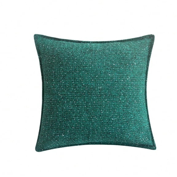 Fshop Emerald Green Throw Pillow Soft Plush Cushion with Shimmer Accents Luxurious Home Sofa Decor