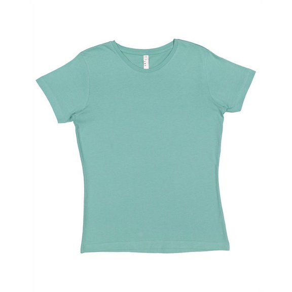 LAT Women 100% Cotton Jersey Crew Neck Short Sleeve Tee (3516) Saltwater, XS