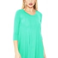 thumbnail image 4 of Women's Plus Size Round Neck 3/4 Sleeves Solid A-Line Midi Dress, 4 of 4