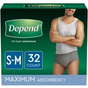 Equate Depend Fit-Flex Maximum Underwear, S-M, 64 ct (Pack of 3 | Total of 192 ct)