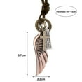 thumbnail image 6 of Mightlink Men Necklace Vintage Adjustable Punk Style Rope Chain All Match Decoration Faux Cowhide Angel Wing Charm Pendant Necklace Jewelry for Daily Wear, 6 of 7