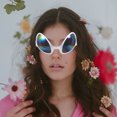 thumbnail image 3 of FELTECHELECTR 2 gafas de imitación de extraterrestre, divertidas, para fiestas y reuniones (marco plateado)., 3 of 5