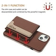 thumbnail image 3 of Allytechgroup Case for Apple iPhone 15, 2-in-1 Detachable Card Holder Magnetic RFID Blocking Wallet Shell [Compatible with MagSafe] Stand PU Leather Cover with Credit Card Slots/Cash Slots, Brown, 3 of 13