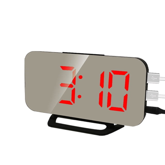 Creative New Student Childrens LED Digital Electronic Clock Mirror Wall Clock USB Mobile Phone Charging Calendar Alarm Clock