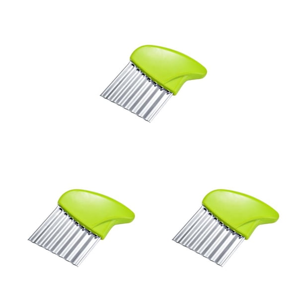 Inteprter Cortador de patatas fritas Kitchen Handheld Fruit Fries Maker Chopper Acero inoxidable DIY Picado Lavable Cebolla Rebanar Verde Type1 NO1