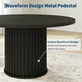 thumbnail image 3 of 47-Inch Black Round Dining Table for 4-6 People, Modern Fluted MDF + Metal Base Kitchen Table, Sturdy Circle Dining Room Furniture, 3 of 7