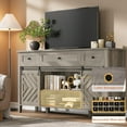 thumbnail image 3 of 59"Farmhouse Buffet Cabinet with Sliding Barn Door, with 3 Drawer, Removable Wine Rack, with Adjustable Shelf for for Dining Room, Kitchen,Gray, 3 of 8