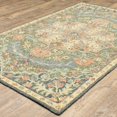 thumbnail image 3 of HomeRoots 508101 4 x 6 ft. Blue Green Clay & Gold Oriental Hand Tufted Handmade Stain Resistant Rectangle Area Rug, 3 of 7