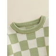 thumbnail image 5 of Gzhioc Toddler Girls Boys Spring Autumn Sweater Long Sleeve O Neck Checkerboard Print Knitwear,0-6 Years, 5 of 8