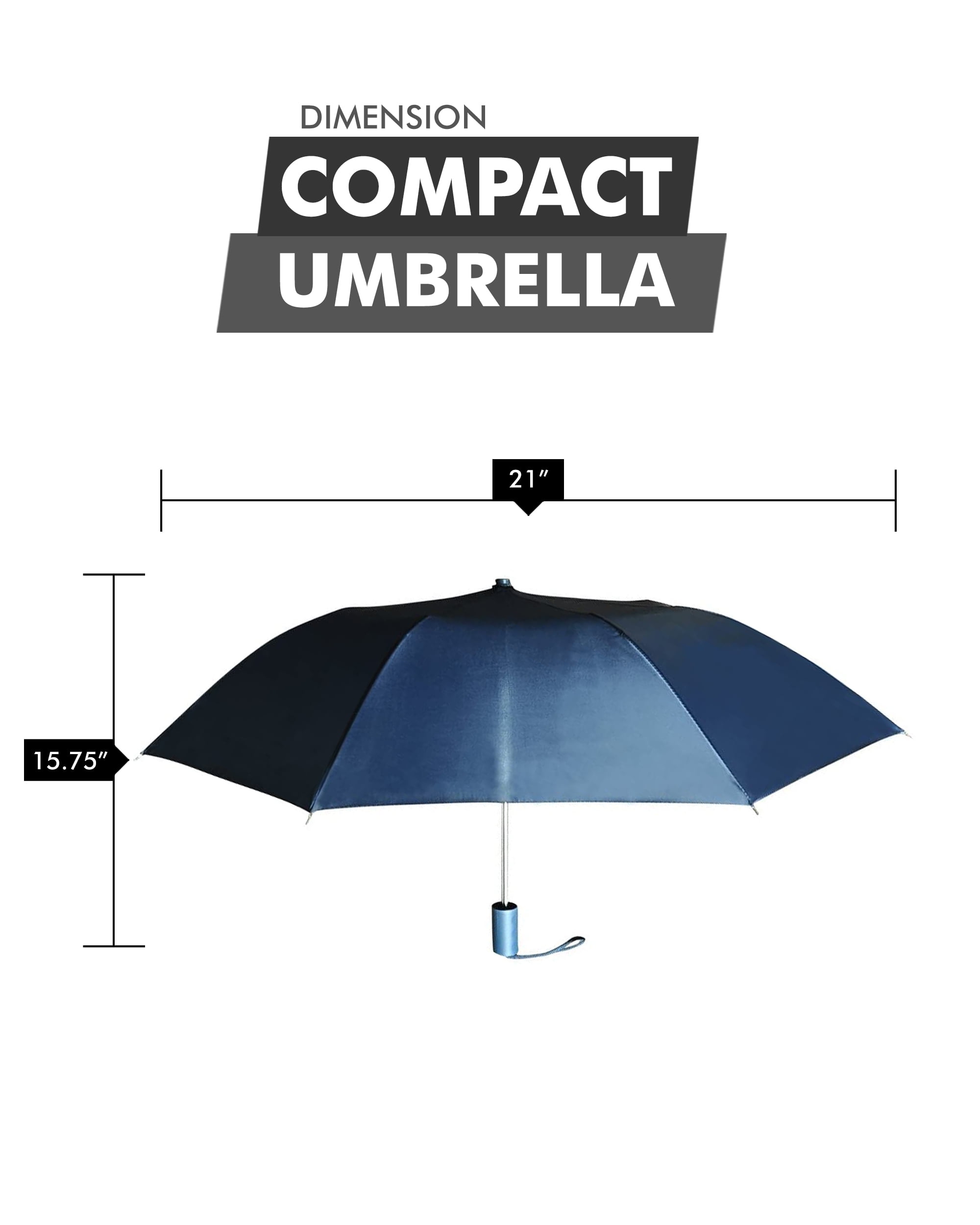 Barton Outdoors Compact Black Rain Umbrella, Pack of 12
