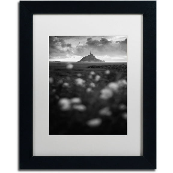 Trademark Fine Art "Mont Saint Michel" Canvas Art by Mathieu Rivrin, White Matte, Black Frame