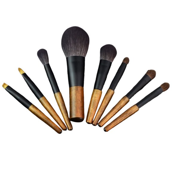 8 Pack Portable Mini Makeup Brushes Set With Travel Bag Cosmetic Brushes
