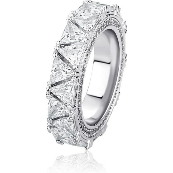 14K Gold Triangle Cut Mossanite Ring, Patchwork Hip-Hop Style Ring, A Geometric Beauty for the Trendy,Father's Day Gifts for Dad