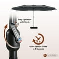 thumbnail image 3 of 15ft Large Patio Umbrellas with Base Included, Outdoor Double-Sided Rectangle Market Umbrella with Crank Handle, for Pool Lawn Garden, 3 of 9