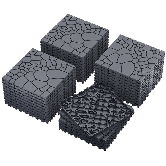 Tigbond Interlocking Floor Tiles 12"x12" - Snap Together Waterproof Plastic Deck Tiles for Patio,Garage,Poolside,Balcony | DIY Outdoor Pavers,Easy No-Tool Installation