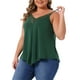thumbnail image 4 of Camiseta sin mangas de encaje en V para mujeres de tallas grandes 1X verde, 4 of 6