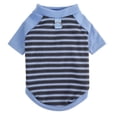 thumbnail image 2 of Deago Dog Striped T-Shirt with Leash Ring Warm Breathable Winter Pet Apparel Colorful Soft Puppy Sweatshirt Clothes for Small to Medium Dogs Puppy (Blue, S), 2 of 8