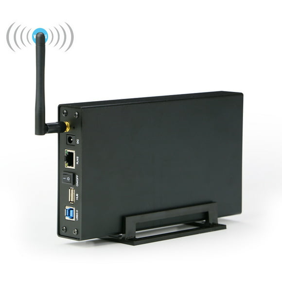 Sardfxul Portable 3.5'' HDD SSD Enclosure Portable Wifi Router USB3.0 Rj45 Ethernet NAS Network Streaming Server Storage Case Box