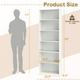 thumbnail image 3 of Costway 70" Tall 6-Tier Bookcase with 6 Open Shelves Anti-Toppling Kits for Living Room White, 3 of 9