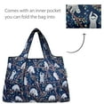 thumbnail image 5 of Wrapables Large & Small Foldable Tote Nylon Reusable Grocery Bags, Set of 2, Sloths, 5 of 5