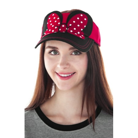 Disney Minnie Mouse Visor Hat w/ Bow Red Adults (Women's)