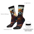 thumbnail image 2 of Yiaed Prairie Meditating Raccoon Print Great elasticity Crew Socks Sports socks for Men and Women, 2 of 5