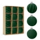 thumbnail image 1 of Harliver - Juego de 12 bolas navideñas de terciopelo de 6 cm, bolas de plástico flocadas para árbol de Navidad, adornos colgantes navideños, irrompibles, color verde, 1 of 7