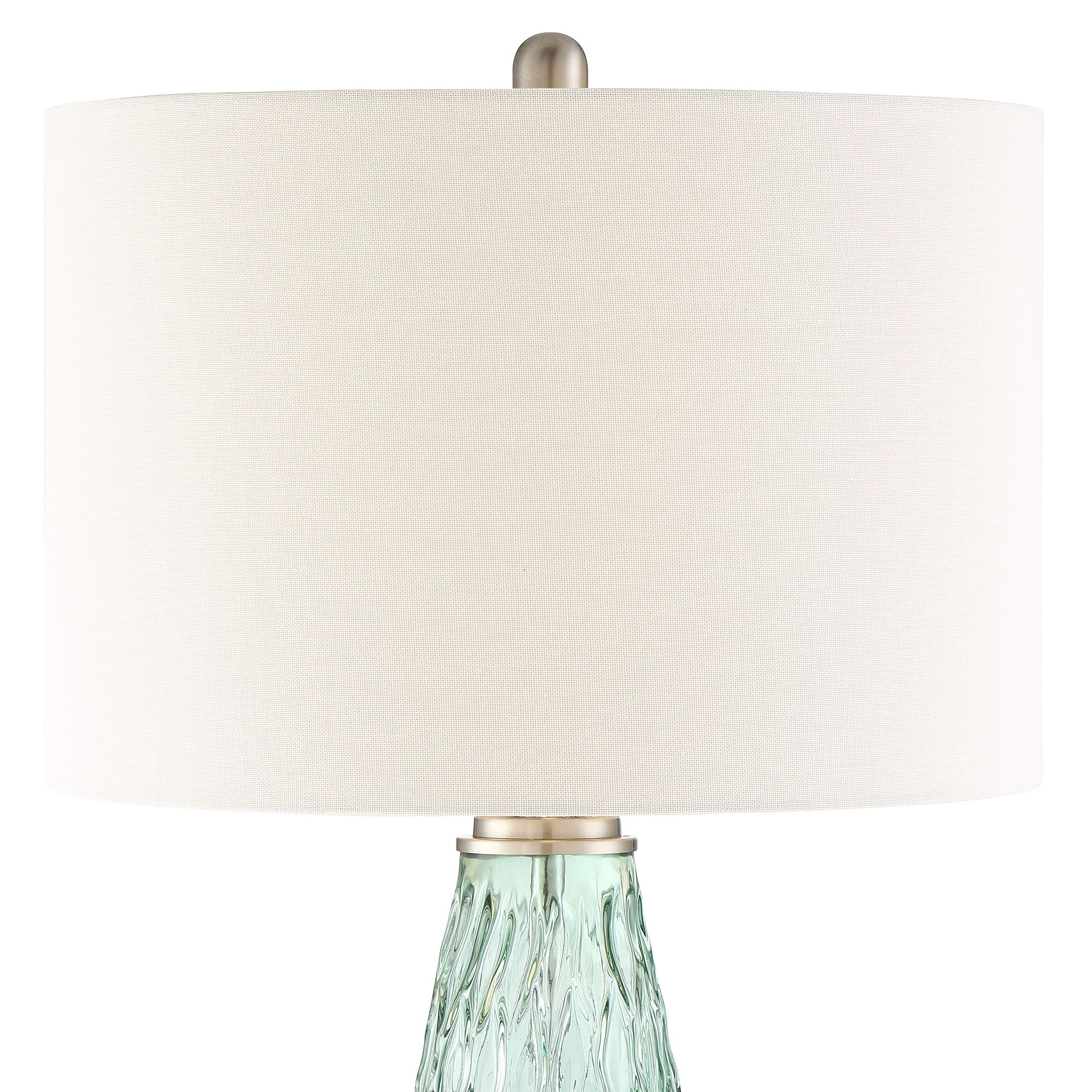 360 Lighting Julia Modern Table Lamp 26 1/2" High Green Glass White Drum Shade for Bedroom Living Room Bedside Nightstand Office Kids Family House