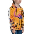 thumbnail image 3 of Salouo Vibrant Flamingo Illustration Pattern Hoodie Sweatshirt for Youth, Fall Pullover Hoodie Sweatshirt Long-Sleeve Pullover Hooded Sweatshirt-Large, 3 of 6