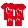 thumbnail image 4 of WREESH Family Matching T-Shirts for Kids Comfortable Crew Neck T-Shirts with Heart Prints for a Family of Three or Four Kindergarten Class Uniform Red, 4 of 5