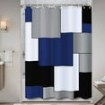thumbnail image 2 of Navy Blue Shower Curtain Modern Bathroom Accessories Decor Black and Gray Shower Curtain Set with 12 Hooks 72x72 Inches, 2 of 6