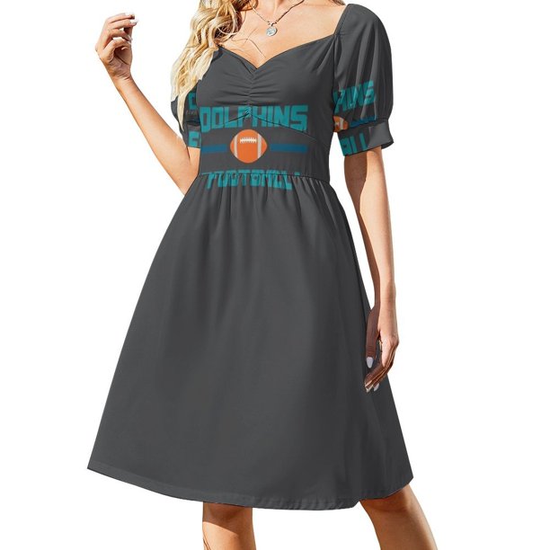 Vestido de manga corta de fútbol de los Dolphins, vestidos para mujer 2025, vestido de noche, ropa de mujer, vestido