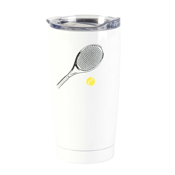 Dicksons Play Hard Pray Harder White Tennis 20 ounce Stainless Steel Travel Tumbler