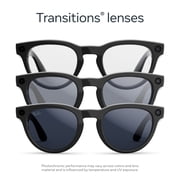 Ray-Ban Meta (Gen 2), Headliner, Shiny Black, Transitions® Sapphire Lenses | Smart AI Glasses