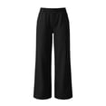 thumbnail image 5 of AherBiu Sweatpants for Women Straight Leg Button Elastic Low Rise Casual Pants Loose Fitted Trousers with Pockets(XX-Large,Black), 5 of 6