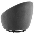 thumbnail image 5 of Armchair Swivel Accent Chair, Black Grey Gray, Fabric, Modern Contemporary, Living Lounge Cafe Room Hotel Lobby Hospitality, 5 of 7