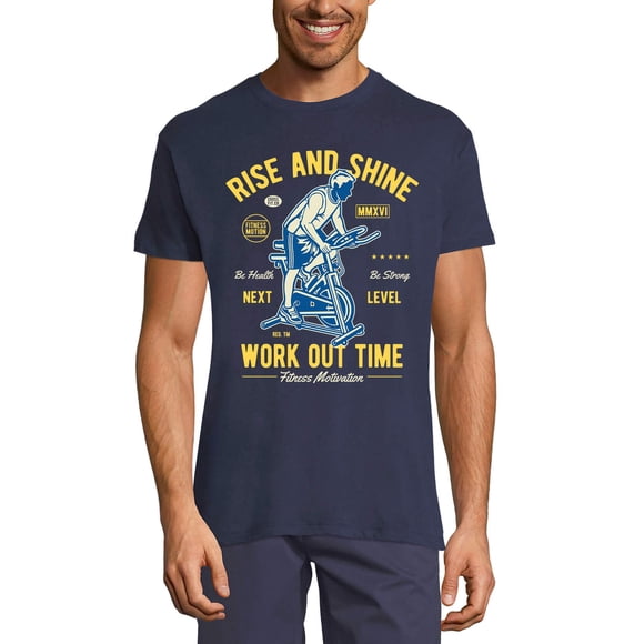 Men's Graphic T-Shirt Rise And Shine Work Out Time Eco-Friendly Limited Edition Short Sleeve Tee-Shirt Vintage Birthday Gift Novelty
