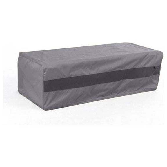 Drevy Outdoor Rectangular Ottoman Cover - Water Resistant Polyester, Drawcord , Mesh Vents, Seating and Chair Covers-Charcoal