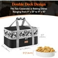thumbnail image 2 of Lifewit Double Decker Casserole Carrier for Hot or Cold Food, Insulated Casserole Baking Dish Bag Food Carrier, Lasagna Holder for Potluck/Parties/Picnic/Cookouts, Fits 9"x13" Baking Dish, Black, 2 of 8